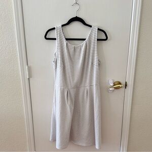 Merona Gray & White Striped Midi Dress